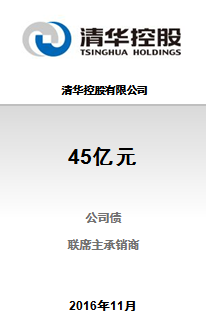 清华控股有限公司45亿元2016年公开发行公司债券(第二期)