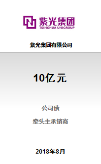 紫光集团有限公司10亿元2018年非公开发行公司债券（第二期）成功完成发行