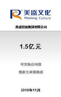 美盛控股集团有限公司1.5亿元2018年非公开发行可交换公司债券成功完成发行