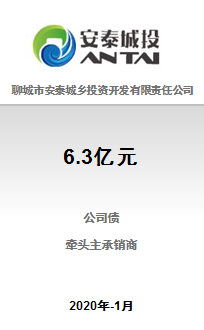 聊城市安泰城乡投资开发有限责任公司6.3亿元2020年非公开发行公司债券（第一期）成功完成发行